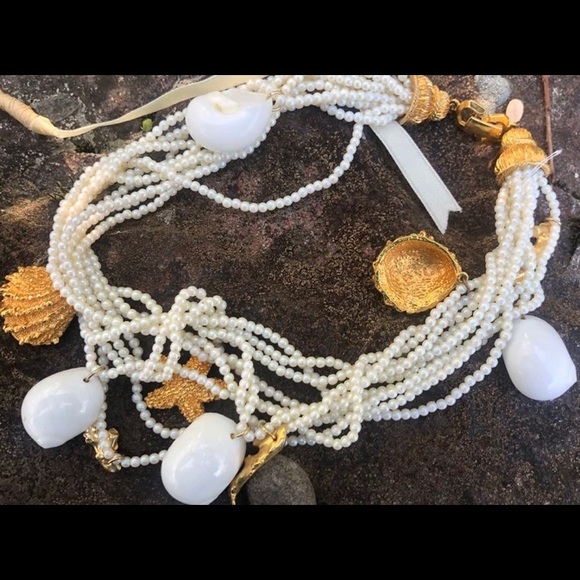 Vintage SHELL boho choker necklaces and bracelet collection - Picture 2 of 6